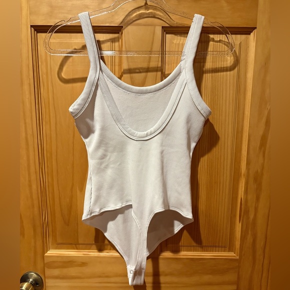 Women's Wild Fable Sleeveless Ribbed thong 
Bodysuit White size L - Picture 2 of 7
